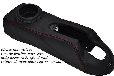 RED STITCH FITS BMW MINI ONE COOPER S R50 R53 01-03 CENTRE CONSOLE LEATHER COVER