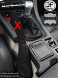 RED STITCH REAL LEATHER GEAR HANDBRAKE GAITER FOR MITSUBISHI GTO 3000GT 90-01