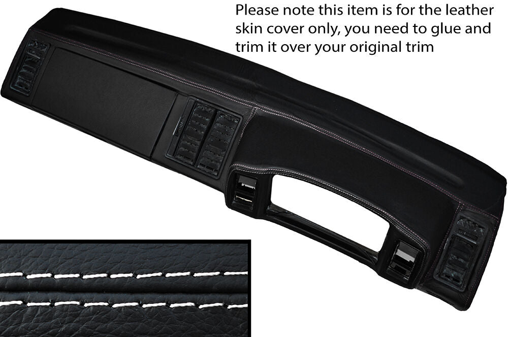 WHITE STITCH DASH DASHBOARD LEATHER SKIN COVER FITS VW SCIROCCO MK2 1981-1992