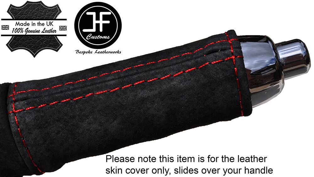RED STITCH HANDBRAKE HANDLE SUEDE COVER FITS BMW MINI COOPER F55 F56 14-16