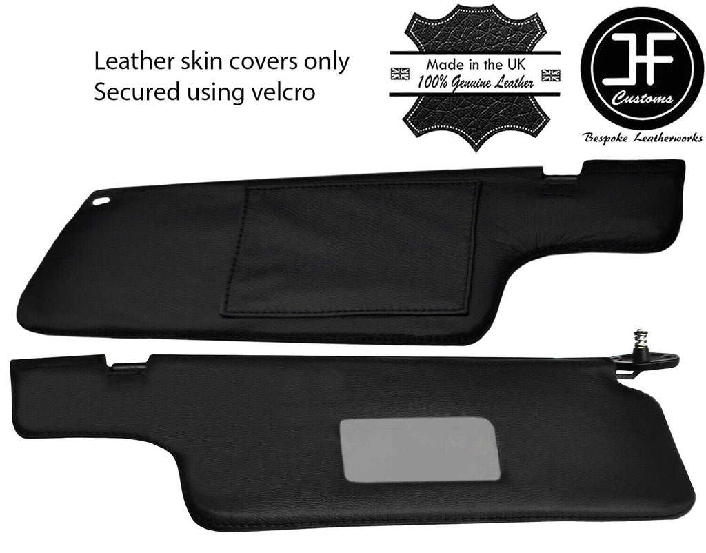 BLACK STITCHING 2X SUN VISORS LEATHER COVERS FITS NISSAN 300ZX Z31 1984-1989