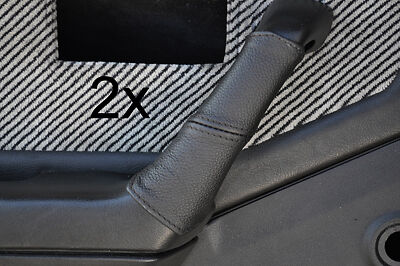 black stitch FITS HONDA CRX MK1 83-87  2X DOOR HANDEL LEATHER COVERS CUSTOM NEW