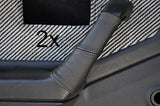 black stitch FITS HONDA CRX MK1 83-87  2X DOOR HANDEL LEATHER COVERS CUSTOM NEW