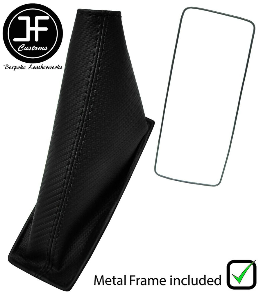 BLACK STITCH CARBON VINYL HANDBRAKE+METAL FRAME FOR NISSAN SKYLINE R33 93-1998