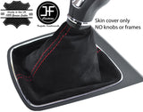 RED STITCHING REAL SUEDE MANUAL GEAR GAITER FITS SEAT LEON MK3 2012-2017