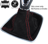 RED STITCH REAL SUEDE GEAR GAITER FOR VAUXHALL OPEL ASTRA K MK7 2016-2018