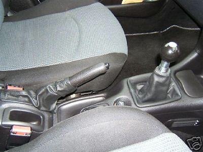 FITS PEUGEOT 206 BLACK LEATHER GEAR & HANDBRAKE GAITER CUSTOM NEW MADE IN UK