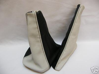 FITS PEUGEOT 106 BLACK LEATHER GEAR &  HANDBRAKE GAITER CUSTOM NEW MADE IN UK