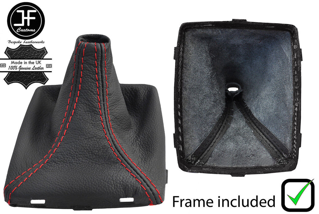 RED STITCH LEATHER GEAR GAITER+PLASTIC FRAME FOR MERCEDES C CLASS W204 07-14