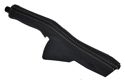 FITS MERCEDES W201 190 190E 190D white stitch LEATHER HANDBRAKE GAITER