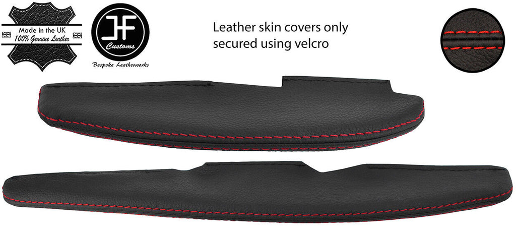 RED STITCH 2X REAL LEATHER SUN VISOR COVERS FITS LOTUS ELISE EXIGE S2 2007-13