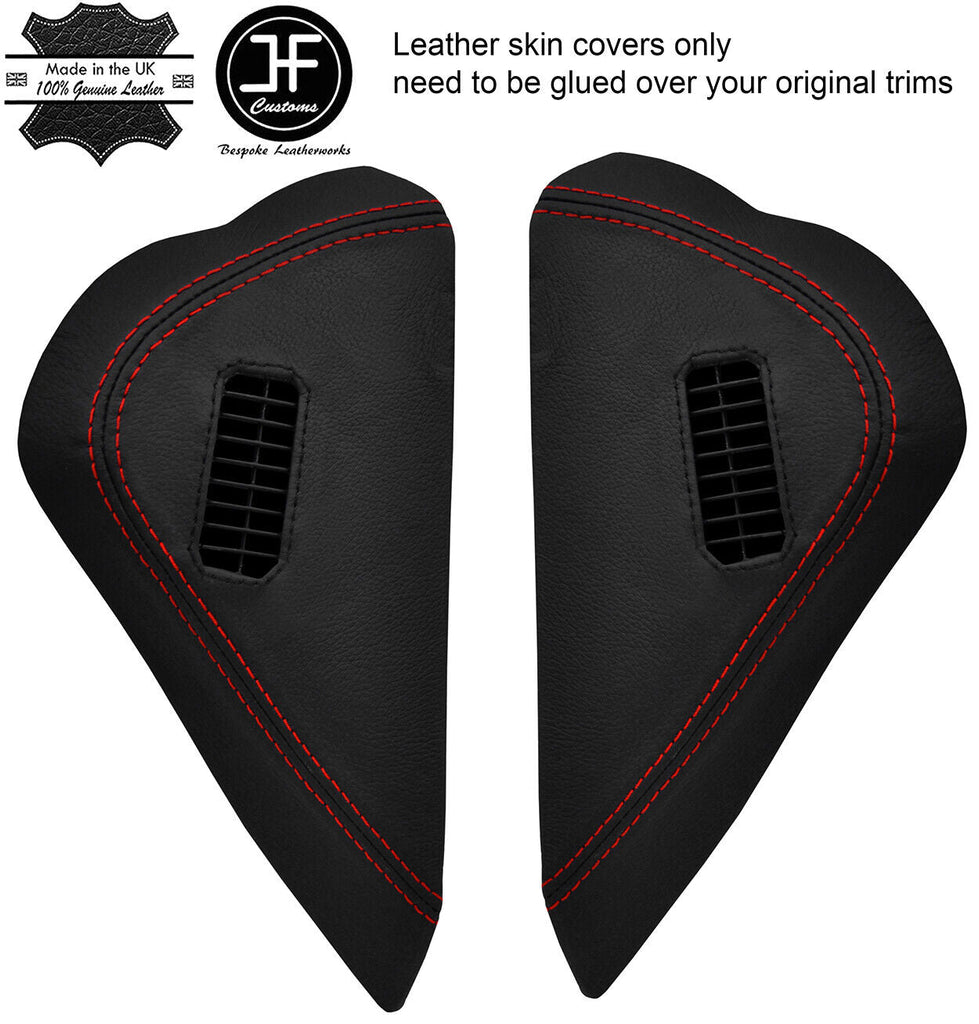 RED STITCH 2X END DASH SIDE TRIM LEATHER COVER FITS NISSAN GT-R GTR R35 09-17