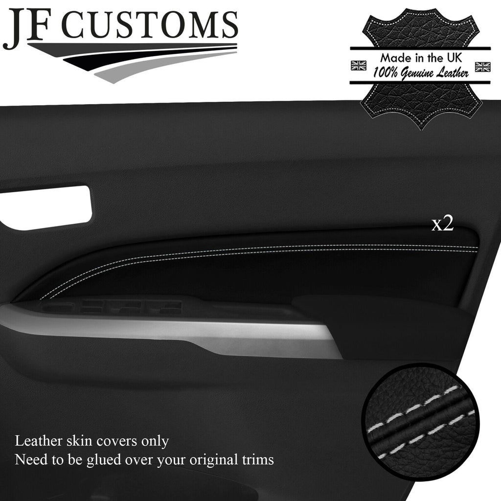 LIGHT GREY STITCH LEATHER 2X FRONT DOOR TRIM INSERTS FOR SUZUKI VITARA LY 15-20