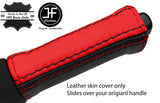 BLACK & RED REAL LEATHER HANDBRAKE HANDLE COVER FITS FIAT BARCHETTA 1995-05
