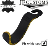 YELLOW STITCH EMBOSSED LEATHER HEADREST HOOK HANGER FOR BMW E90 E91 E92 E93 JF1