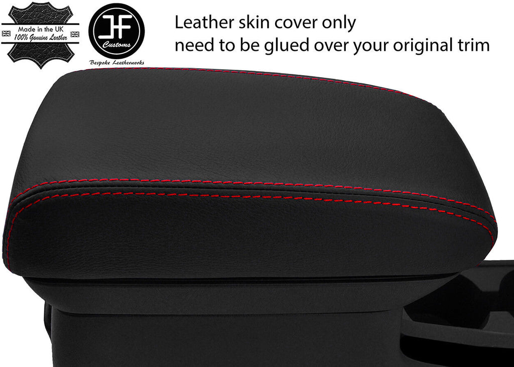 RED STITCH TOP GRAIN LEATHER ARMREST LID COVER FITS TOYOTA COROLLA 2003-2006