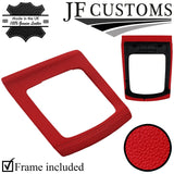 RED ITALIAN LEATHER GEAR SURROUND+ FRAME FOR FORD FOCUS MK2 05-11 CUSTOM NEW