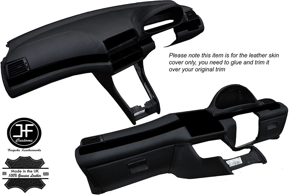 BLACK STITCHING DASH DASHBOARD LEATHER COVER FITS BMW 3 SERIES E46 1998-2005