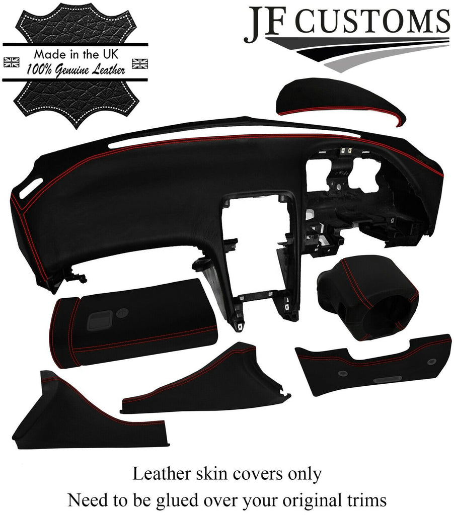 RED STITCH ITALIAN LEATHER COVERS FOR NISSAN 300ZX Z32 DASHBOARD RECOVERY KIT