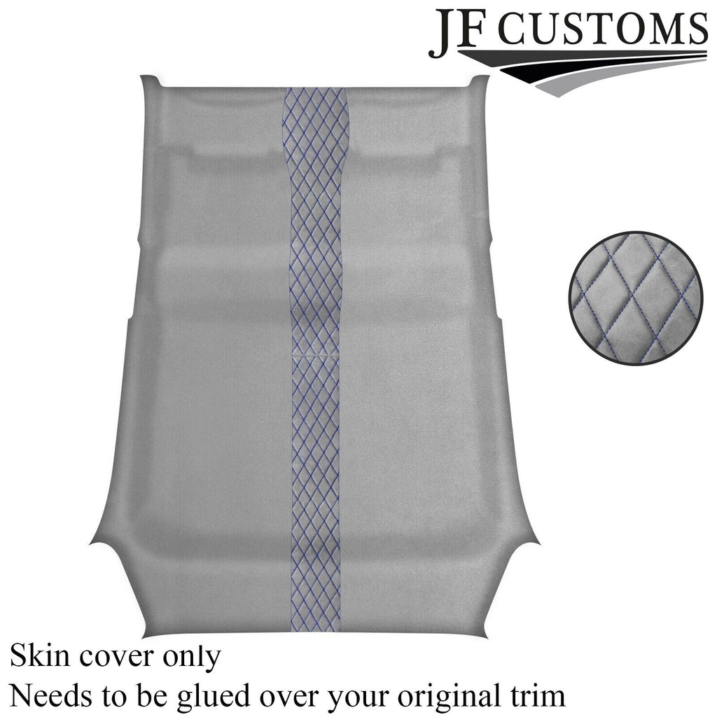 DSG2 R BLUE STITCH L GREY SUEDE HEADLINER COVER FOR RENAULT CLIO MK3 05-09 5DR