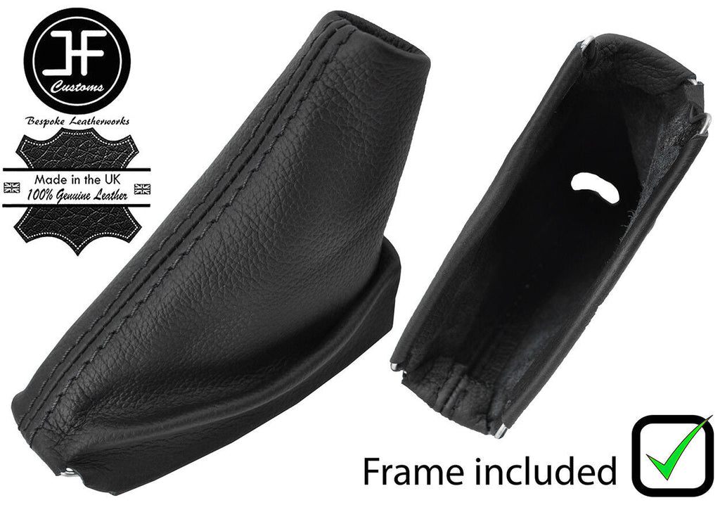 BLACK STITCH LEATHER HANDBRAKE + METAL FRAME FOR LAND ROVER DISCOVERY MK1 MK2