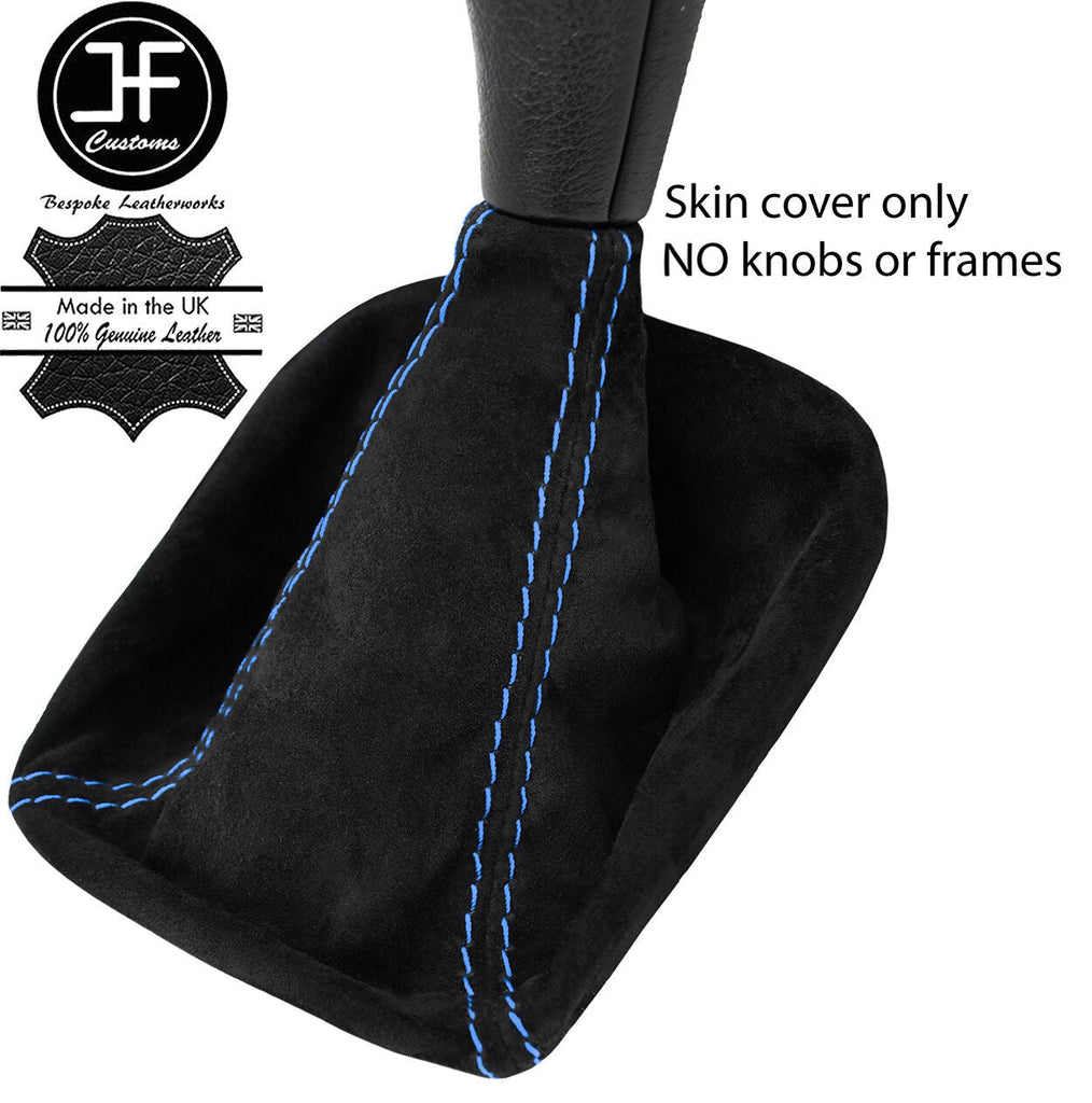 BLUE STITCH REAL SUEDE MANUAL GEAR GAITER FOR SUBARU IMPREZA WRX STI 2005-2007