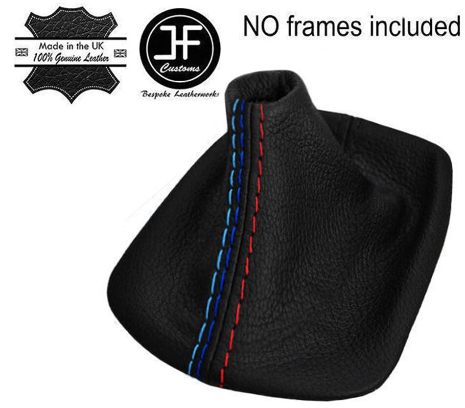 BLACK & TRI STITCHING LEATHER MANUAL GEAR GAITER FITS BMW E30 1982-1991