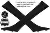 BLACK STITCH 2X A POST PILLAR LEATHER COVERS FITS BMW 3 SERIES F30 F31 11-18