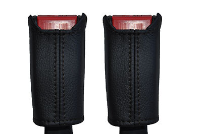 black stitch FITS HONDA PRELUDE 92-96 2X FRONT SEAT BELT STALK LEATHER COVERS