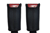 black stitch FITS HONDA PRELUDE 92-96 2X FRONT SEAT BELT STALK LEATHER COVERS