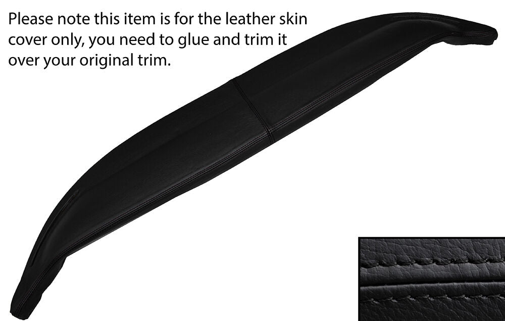 BLACK STITCH TOP DASH DASHBOARD LEATHER SKIN COVER FITS JAGUAR E TYPE CUSTOM NEW