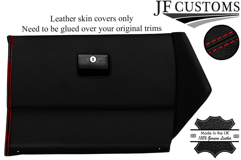RED STITCH ITALIAN LEATHER GLOVEBOX TRIM KIT COVER FITS VW GOLF MK4 98-05