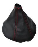 RED STITCH FITS FIAT BRAVO II 2007-2012 REAL LEATHER GEAR GAITER COVER