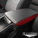 BLACK & RED LEATHER ARMREST LID COVER FITS TOYOTA CELICA MK6 1994-1998