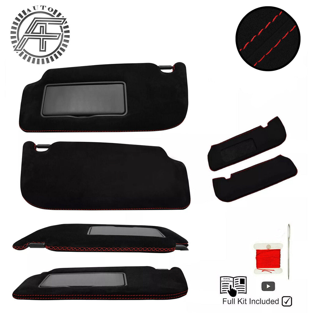FITS FORD F150 2009-20014 CROSS STITCH 2X SUN VISOR COVERS CUSTOM NEW MADE IN UK