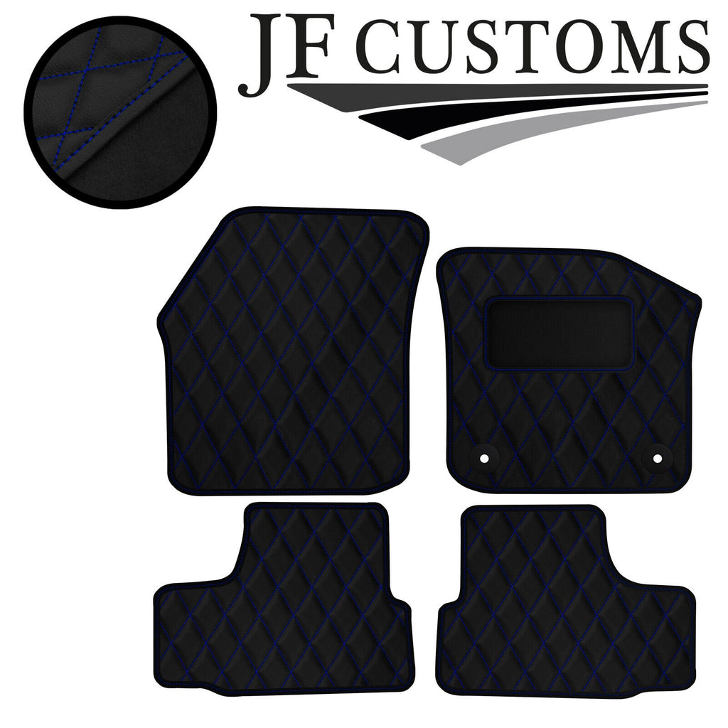 BLUE  DIAMOND STITCH VINYL 4X TAILORED FLOOR CARPET FOR VW UP 5DR 12-21 JF1