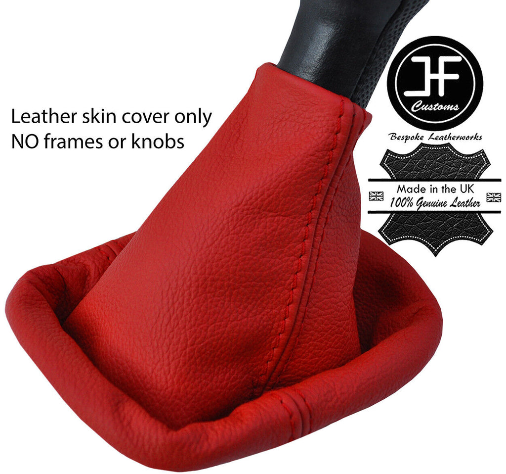 RED TOP GRAIN REAL LEATHER MANUAL GEAR GAITER FITS VW POLO 6N2 1999-2001