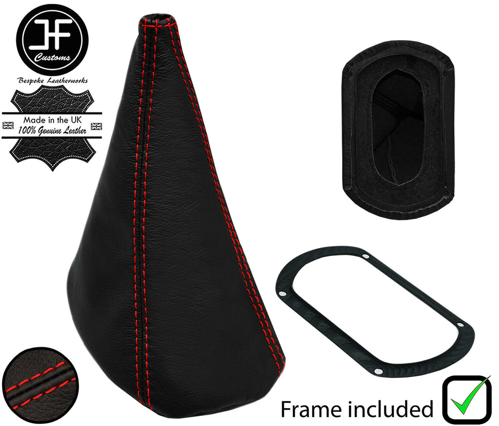 RED STITCH LEATHER SHIFT+PLASTIC FRAME FOR MINI CLASSIC ROVER AUSTIN MORRIS