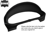 BLACK STITCH SPEEDO SURROUND LEATHER SKIN COVER FITS MAZDA 2 2002-2007