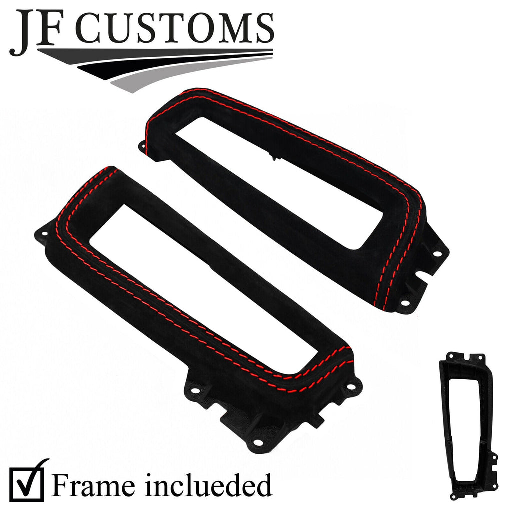 RED STITCH SUEDE AUTO GEAR SURROUND + FRAME FOR BMW 5 SERIES F10 F11 10-16