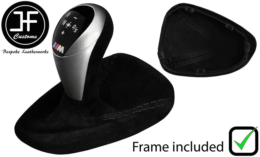 BLACK STITCH SUEDE AUTOMATIC DCT GEAR+PLASTIC FRAME FOR BMW E90 E92 E93