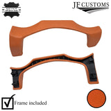 FOR MASERATI LEVANTE ORANGE LEATHER COVERED UPPER STEERING COLUMN TRIM + FRAME