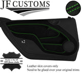 GREEN STITCH 2X FRONT DOOR TRIM KIT LEATHER COVERS FOR SMART FORTWO 451 07-14