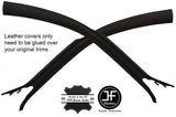 BLACK & BLACK LEATHER 2X A POST PILLAR COVERS FITS FORD MUSTANG COUPE 10-2013
