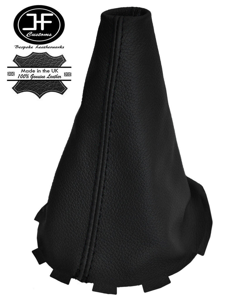 BLACK STITCH REAL LEATHER GEAR GAITER COVER FITS MAZDA 2 2007-2009 MANUAL