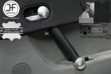 GREY CROSS STITCH 2X FRONT DOOR HANDLE LEATHER COVER KIT FOR AUDI TT MK1 98-06
