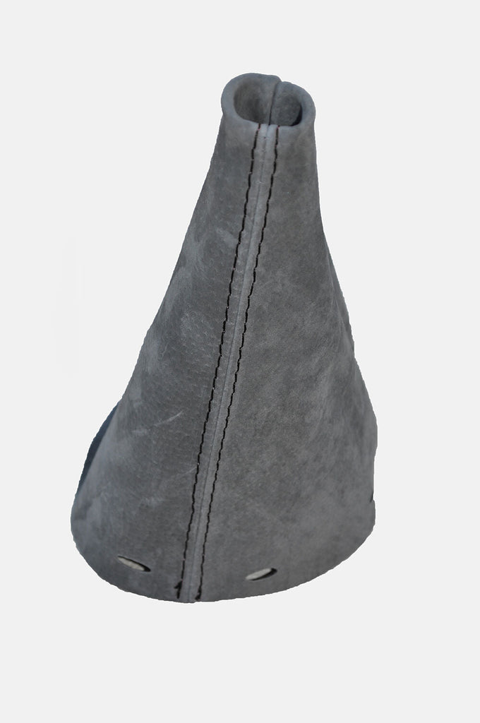 BLACK STITCH FITS BMW MINI R50 R53 GEAR GAITER GREY PU SUEDE 2001-2006