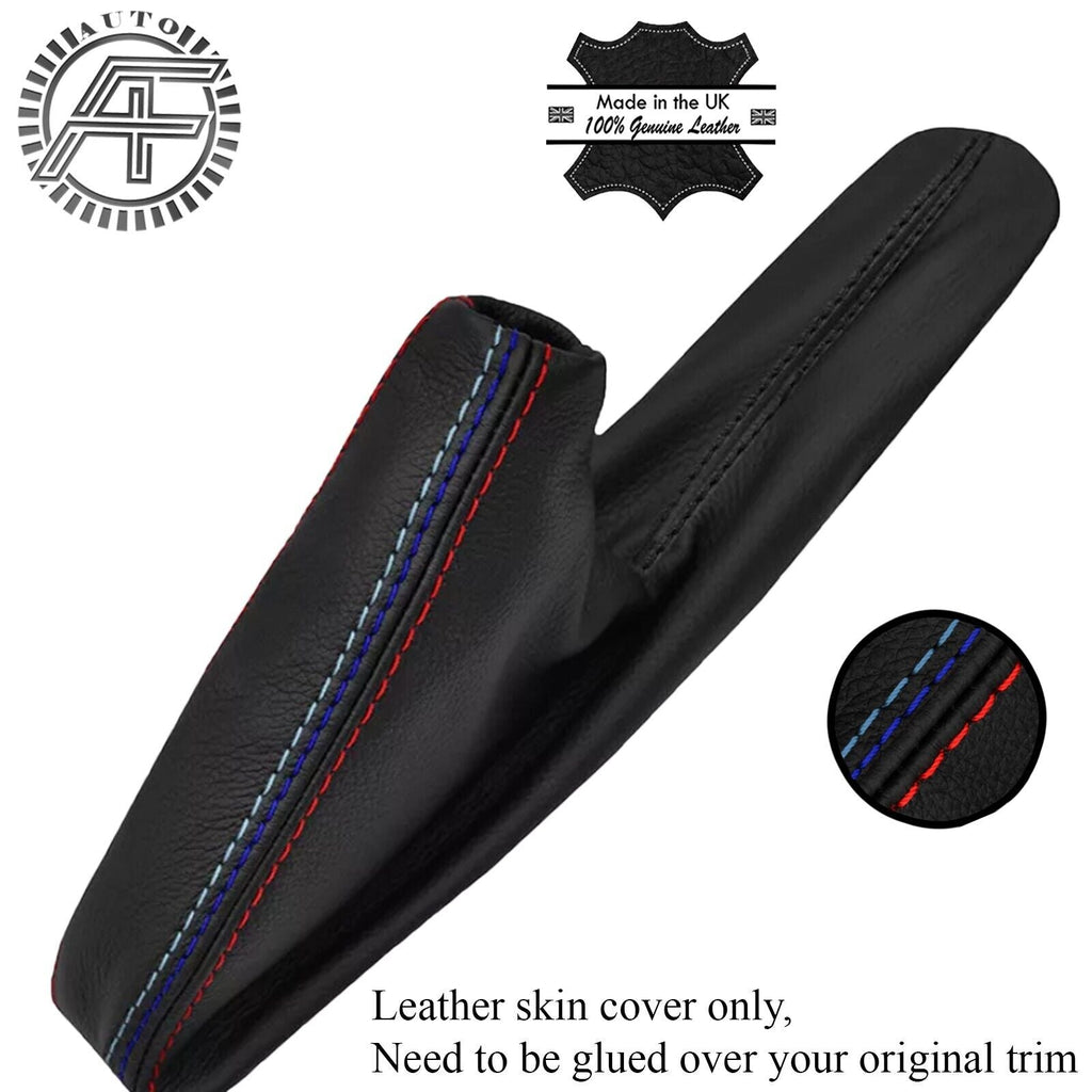 BLACK & TRI STITCH TOP GRAIN LEATHER HANDBRAKE GAITER FITS BMW Z3 1995-2004
