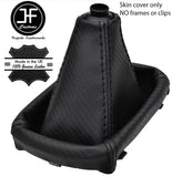 BLACK STITCH CARBON FIBER VINYL MANUAL GEAR GAITER FOR AUDI A4 B5 1995-2000