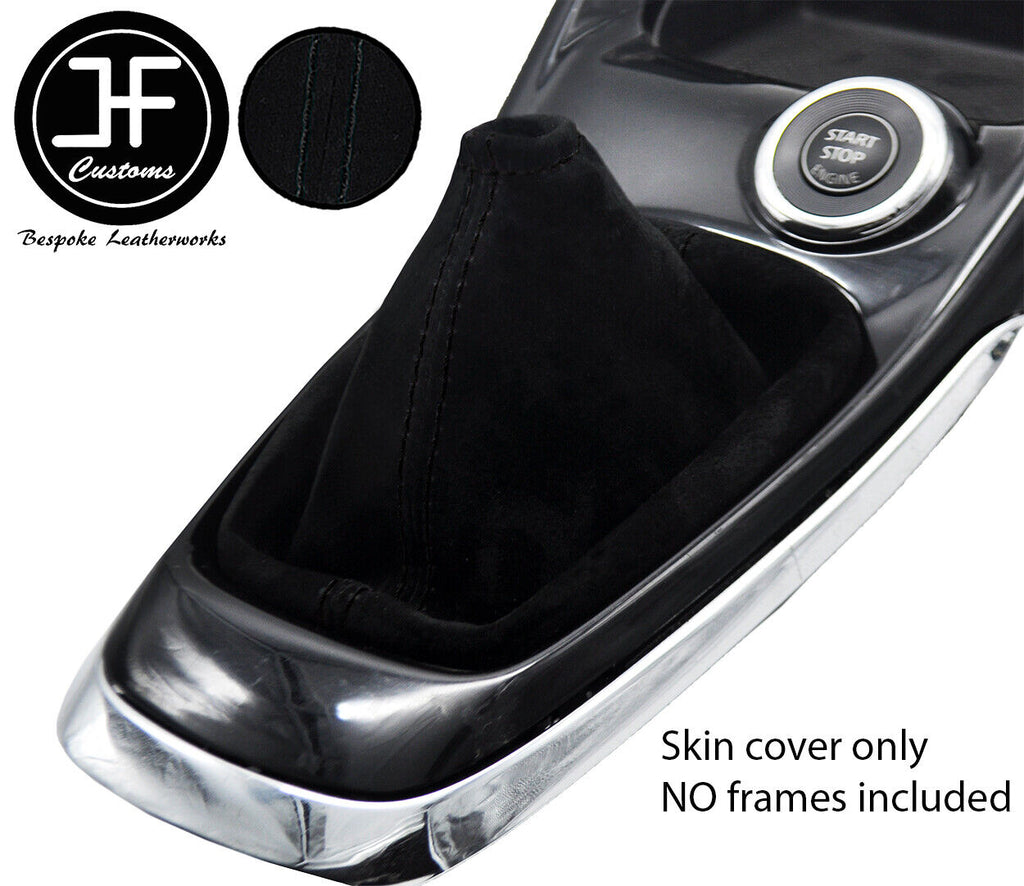 BLACK STITCH SUEDE MANUAL GEAR GAITER FITS NISSAN PULSAR 2014-2019 CUSTOM NEW